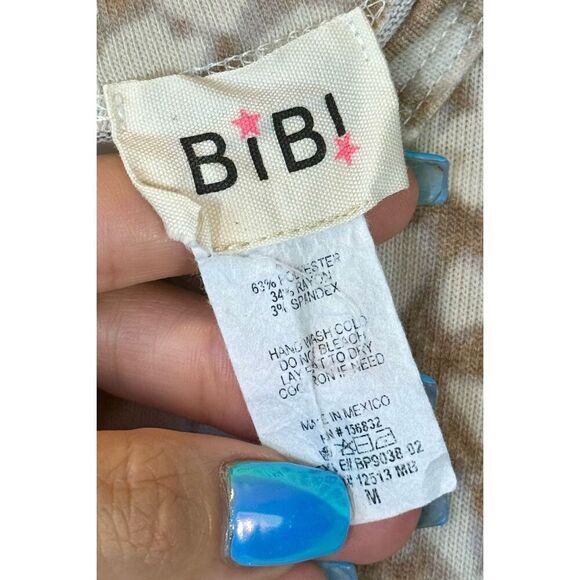 NWOT Bibi Summer Scoop Neck Animal Print Sleeveless Tank Top Short Romper M - Picture 4 of 8